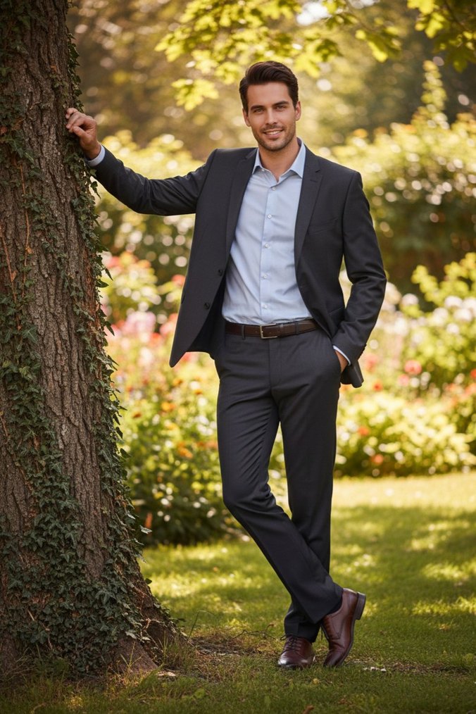 Gri Erkek Ofis Takım Elbise - Görsel 2