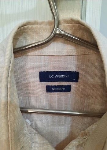 Bej Düğmeli Pamuklu Keten Erkek Gömlek - Görsel 2