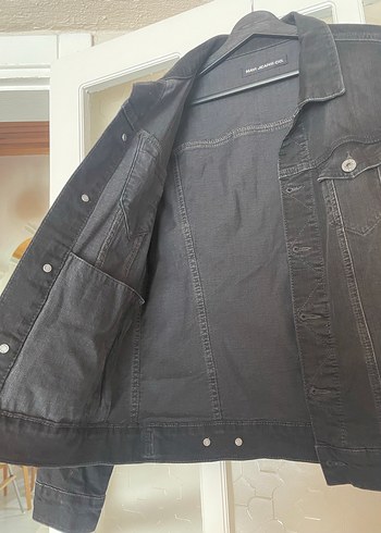 Düğmeli Siyah unisex Kot Ceket - Görsel 4