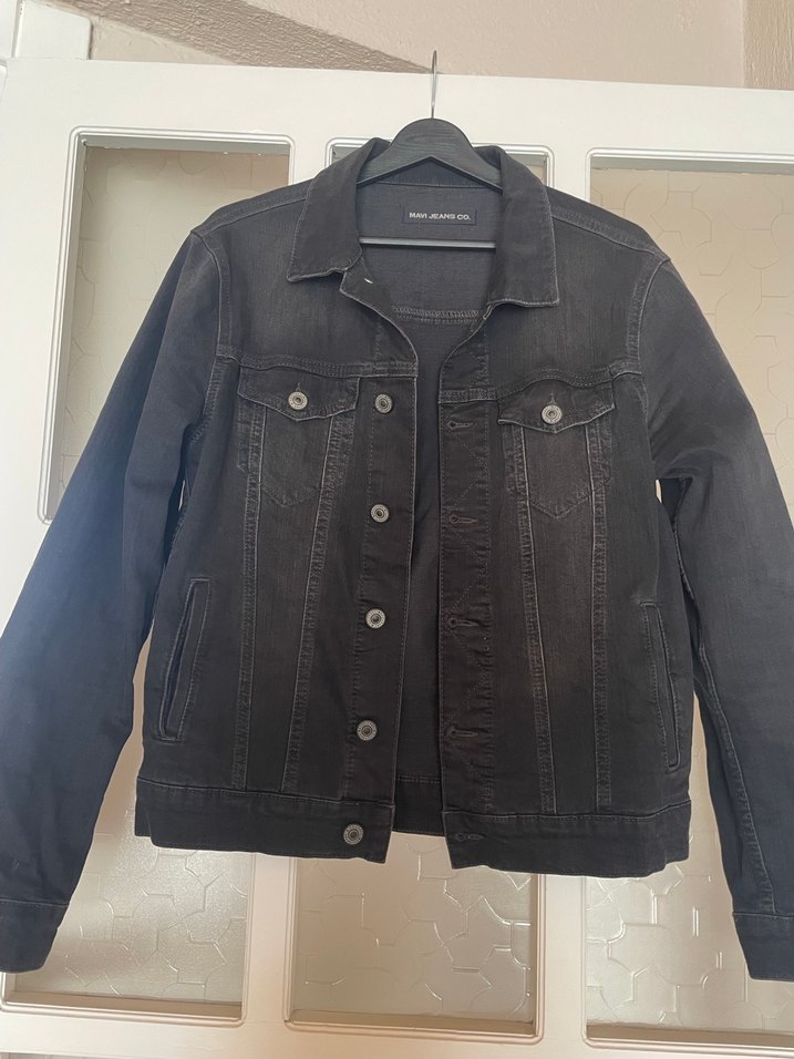 Düğmeli Siyah unisex Kot Ceket - Görsel 3