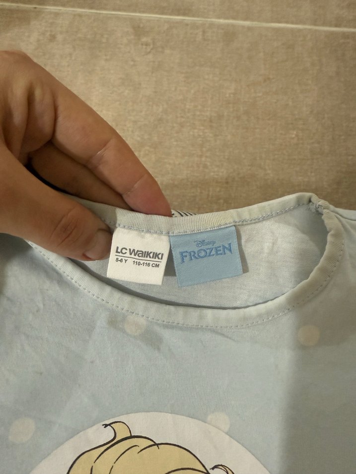 Kız Çocuk Elsa Baskılı Uzun Kollu pijama takımı - Görsel 2