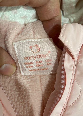 Kürklü Kapüşonlu Pembe Bebek Tulumu - Görsel 4