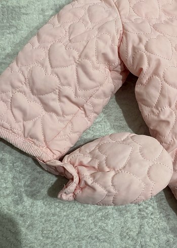 Kürklü Kapüşonlu Pembe Bebek Tulumu - Görsel 3