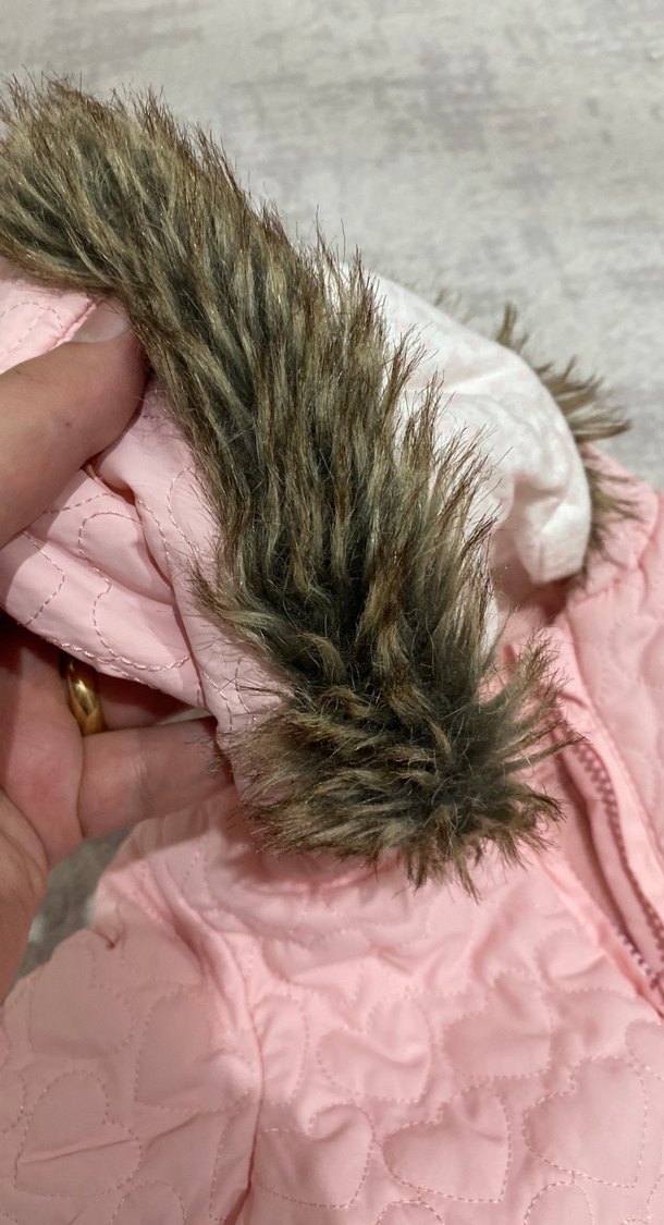 Kürklü Kapüşonlu Pembe Bebek Tulumu - Görsel 5