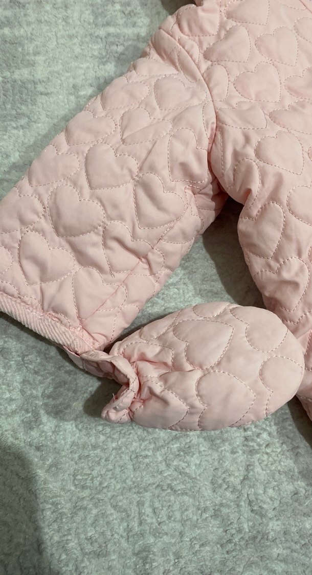 Kürklü Kapüşonlu Pembe Bebek Tulumu - Görsel 3