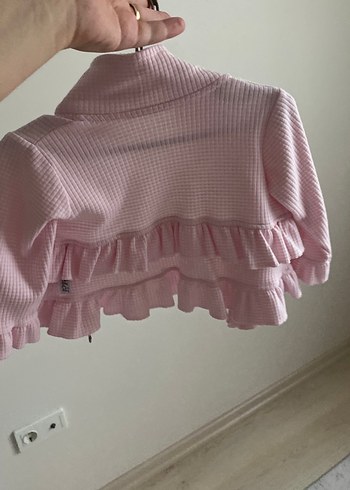 Pembe Fırfırlı Kız sweat - Görsel 3