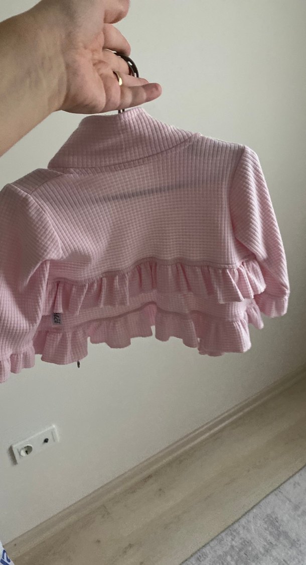 Pembe Fırfırlı Kız sweat - Görsel 3