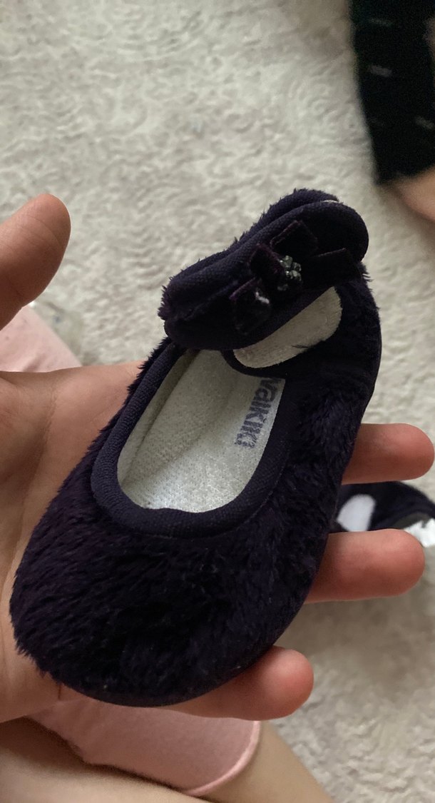 Kız Çocuk Mor Polar Babet Ayakkabı - Görsel 2