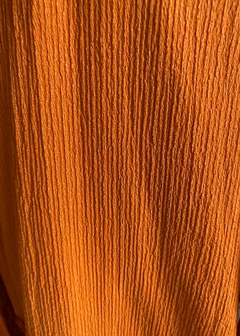 Turuncu Düğmeli Keten Gömlek alt üst takım - Görsel 5