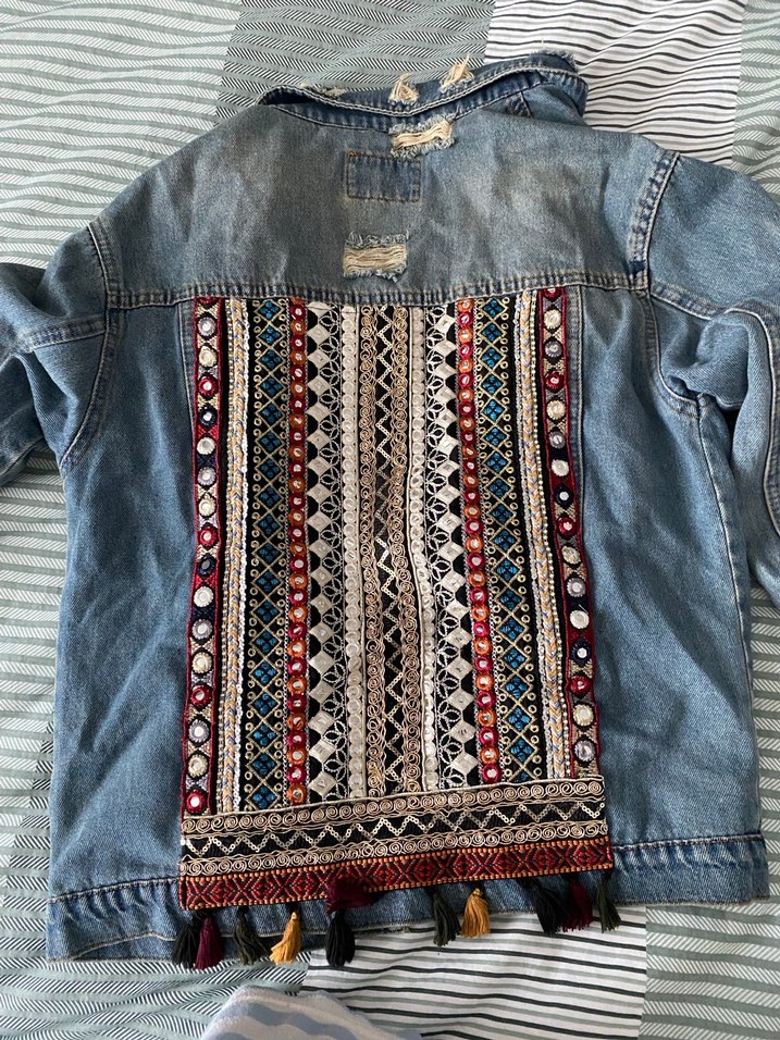 Düğmeli Mavi Kadın Denim Ceket - Görsel 2