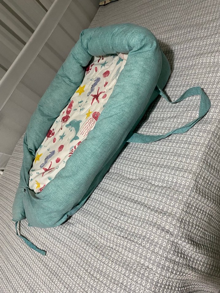 Turkuaz Deniz Desenli Bebek Yatağı masajlı reflü yatağı - Görsel 2