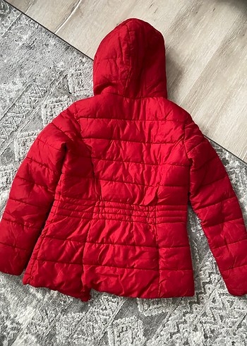 Kürklü Kırmızı Kadın Kış Montu - Görsel 3