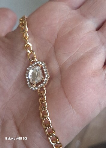 Kristal taş detay çelik bileklik - Görsel 2