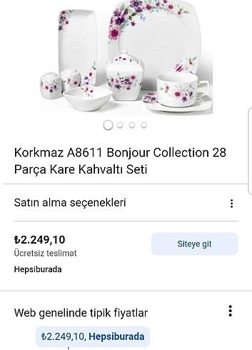 Kahvaltı takımı Korkmaz 28 parça