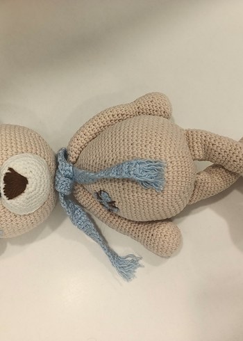 Bej Örgü Ayıcık Peluş Oyuncak - Görsel 2