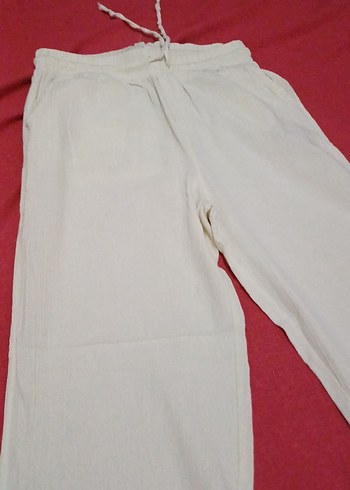 Beyaz Erkek Pamuklu Salaş Pantolon - Görsel 2