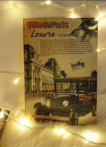 VilledeParis Louvre Retro Ahşap Poster-A4