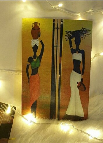 Afrika'daki Kadın Ahşap Poster-A4 