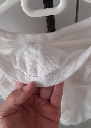 Dantel İşlemeli Beyaz Kız Bluz - Görsel 3