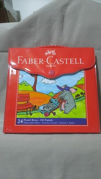 Faber castel 24 renk çantalı pastel boya