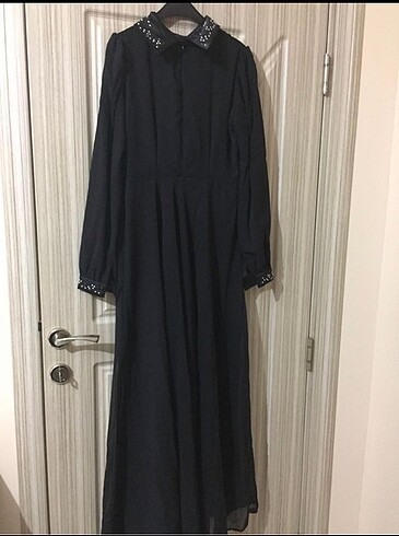 Zara Siyah şifon abiye elbise