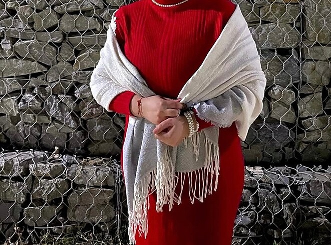 Diğer Kırmızı triko elbise