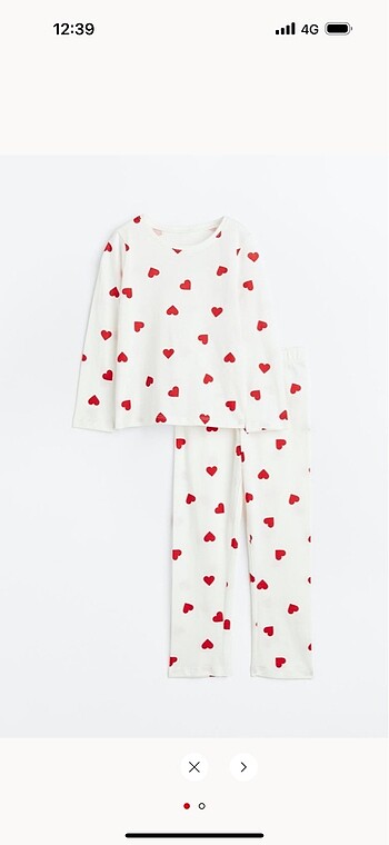 Hm H&M pijama takımı kalpli pijama