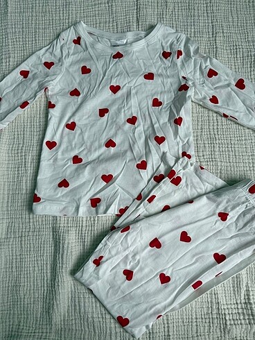 H&M Hm H&M pijama takımı kalpli pijama