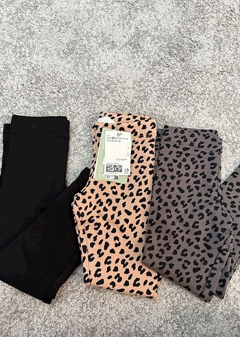 18-24 Ay Beden Hm h&m 3'lü İçi Tüylü Desenli Kız Taytı