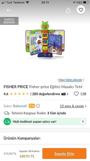 Fisher Price Fısher prıce masalcı tırtıl