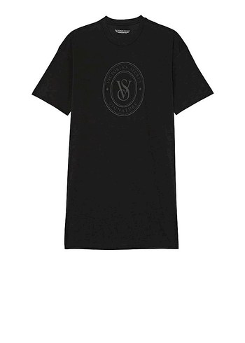 Victoria's Secret Siyah Oversize Pamuklu Tişört - Görsel 2