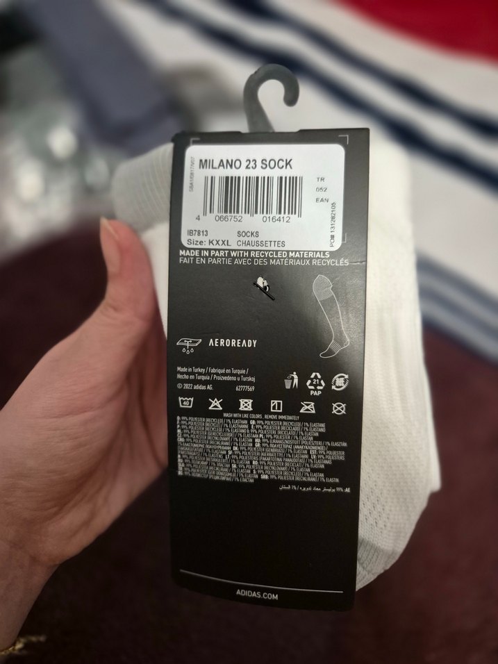 Beyaz Erkek Spor Çorap AEROREADY Midi - Görsel 2