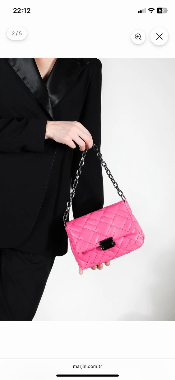 Pembe Zincir Detaylı Kadın Çanta - Görsel 2