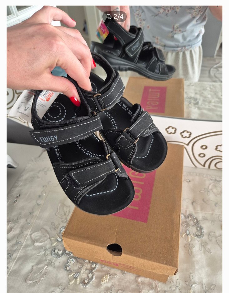 Erkek Çocuk Siyah Cırt Cırtlı Sandalet - Görsel 3