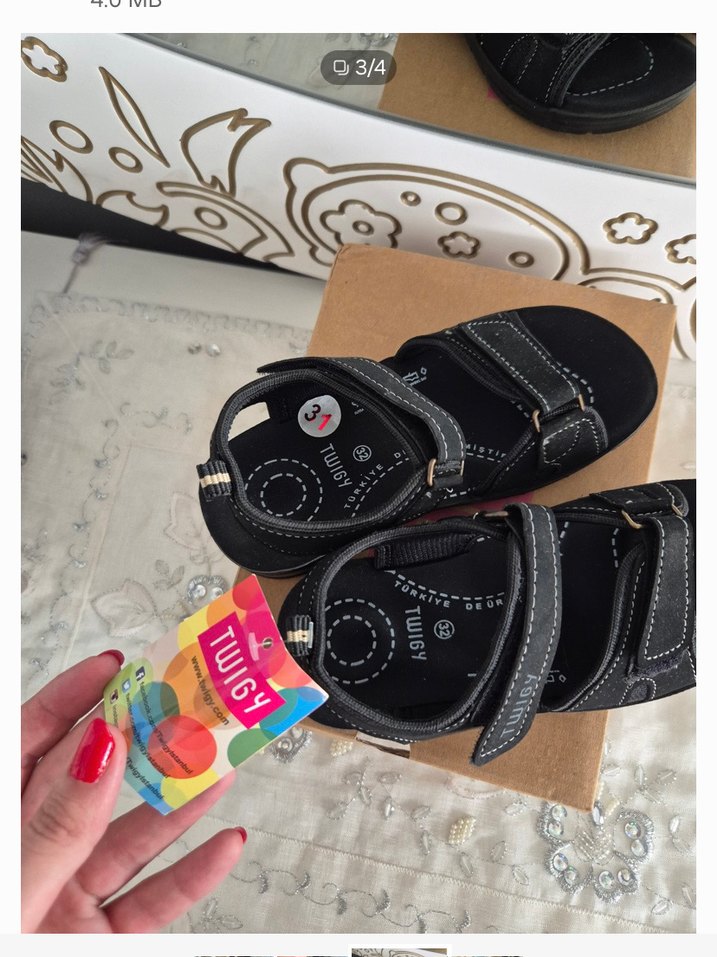 Erkek Çocuk Siyah Cırt Cırtlı Sandalet - Görsel 2