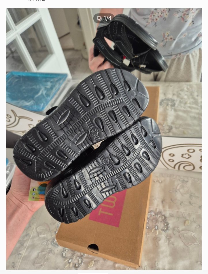 Erkek Çocuk Siyah Cırt Cırtlı Sandalet - Görsel 4