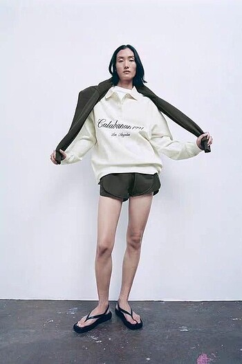 l Beden Zara Yeni Sezon Polo Sweat
