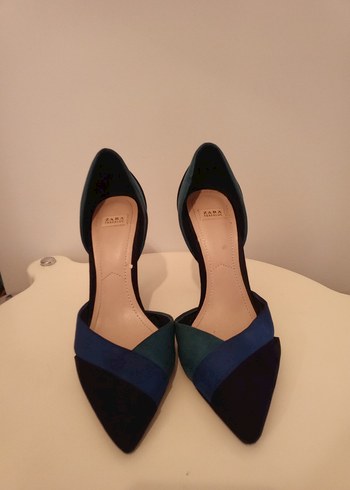 Zara Kadın Çok Renkli Süet Stiletto Topuklu Ayakkabı