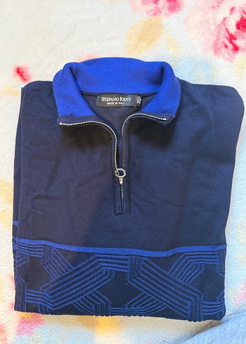 Diğer Erkek Lacivert Fermuarlı Yarım Balıkçı Yaka Sweatshirt