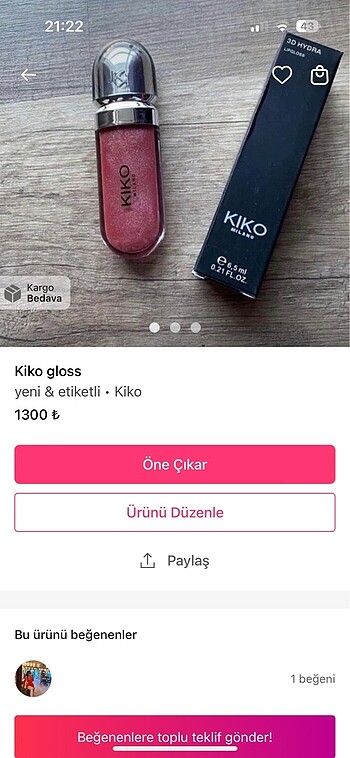 Kiko gloss