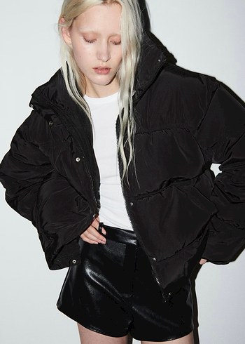 H&M siyah oversize şişme mont