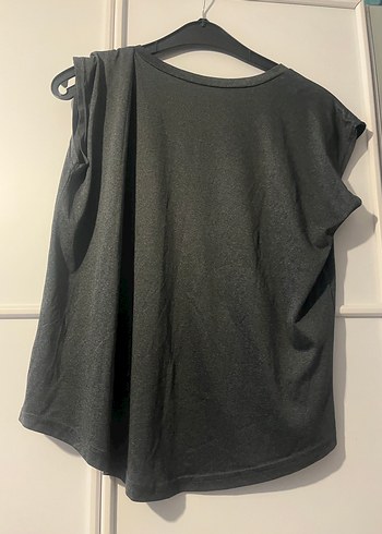 Gri Kısa Kollu Hamile Tişörtü - Görsel 3