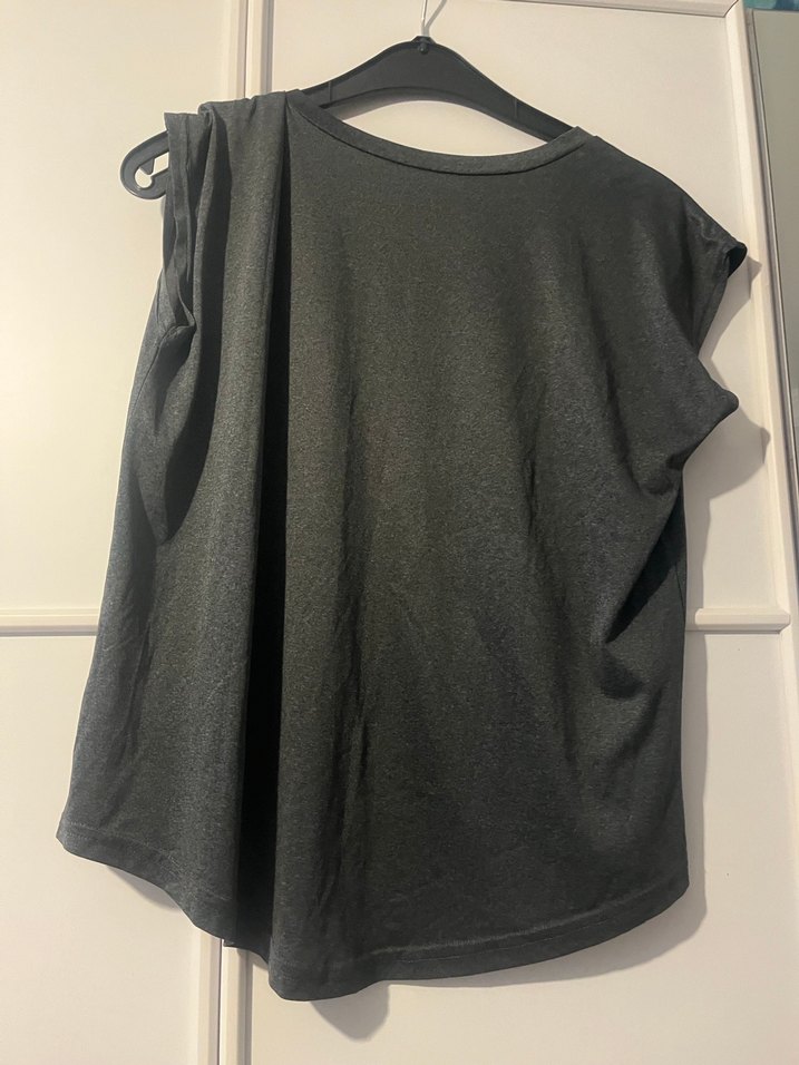 Gri Kısa Kollu Hamile Tişörtü - Görsel 3