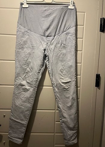 Gri Hamile Midi Boy Denim Pantolon - Görsel 2