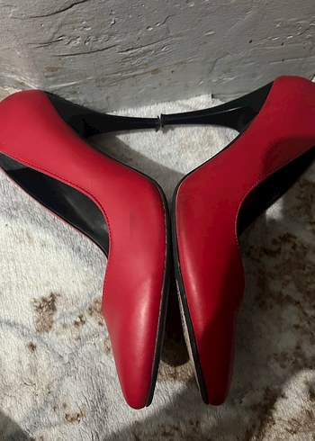 Kırmızı Deri Topuklu Kadın Ayakkabı - Görsel 6