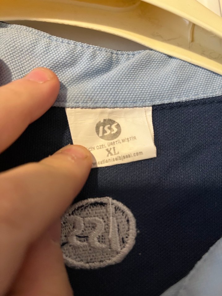 Mavi Gri Uzun Kollu Polo Tişört - Görsel 4