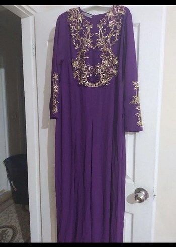 Uzun Kollu Mor İşlemeli Kadın Tulum - Görsel 3