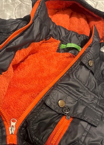 Kapüşonlu Erkek Çocuk Gri Fermuarlı Mont - Görsel 5