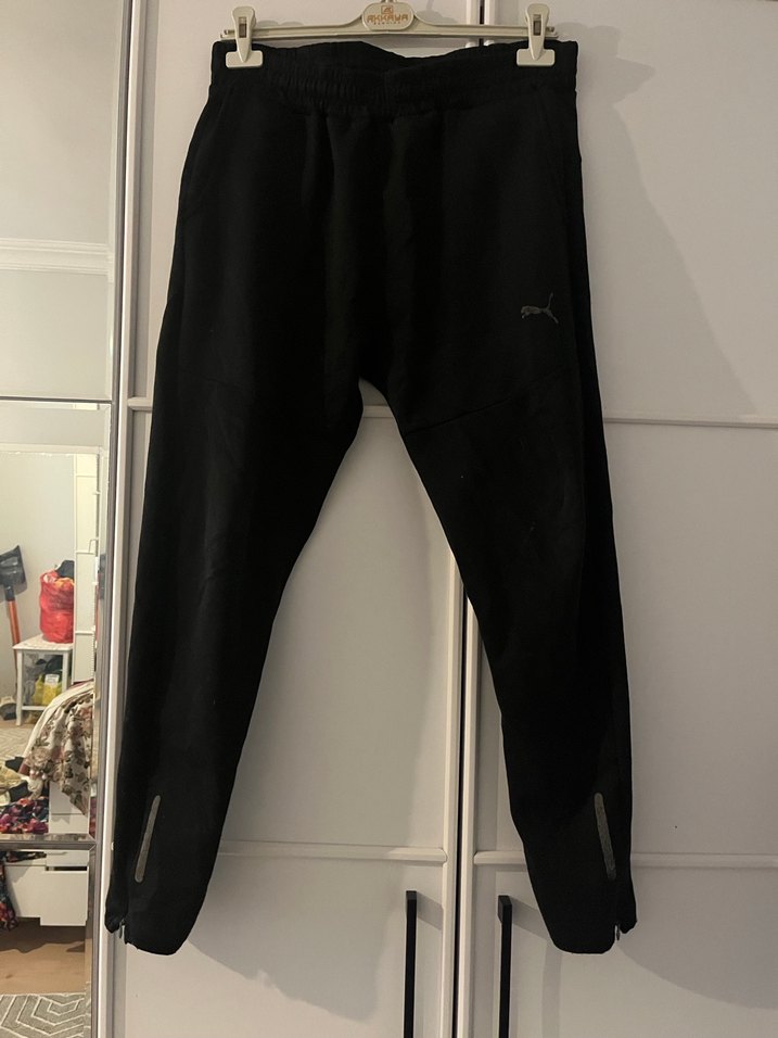 Erkek Siyah Fermuarlı Spor Eşofman Altı - Görsel 2