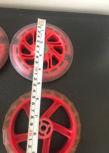 Çocuk Scooter Kırmızı Tekerlek Seti - Görsel 5